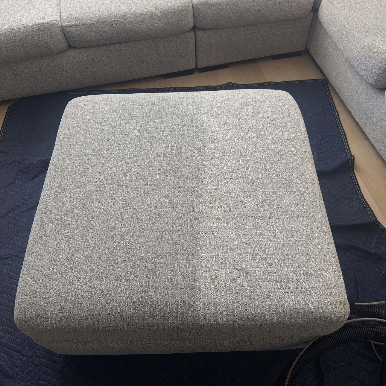 Ottoman half cleaned