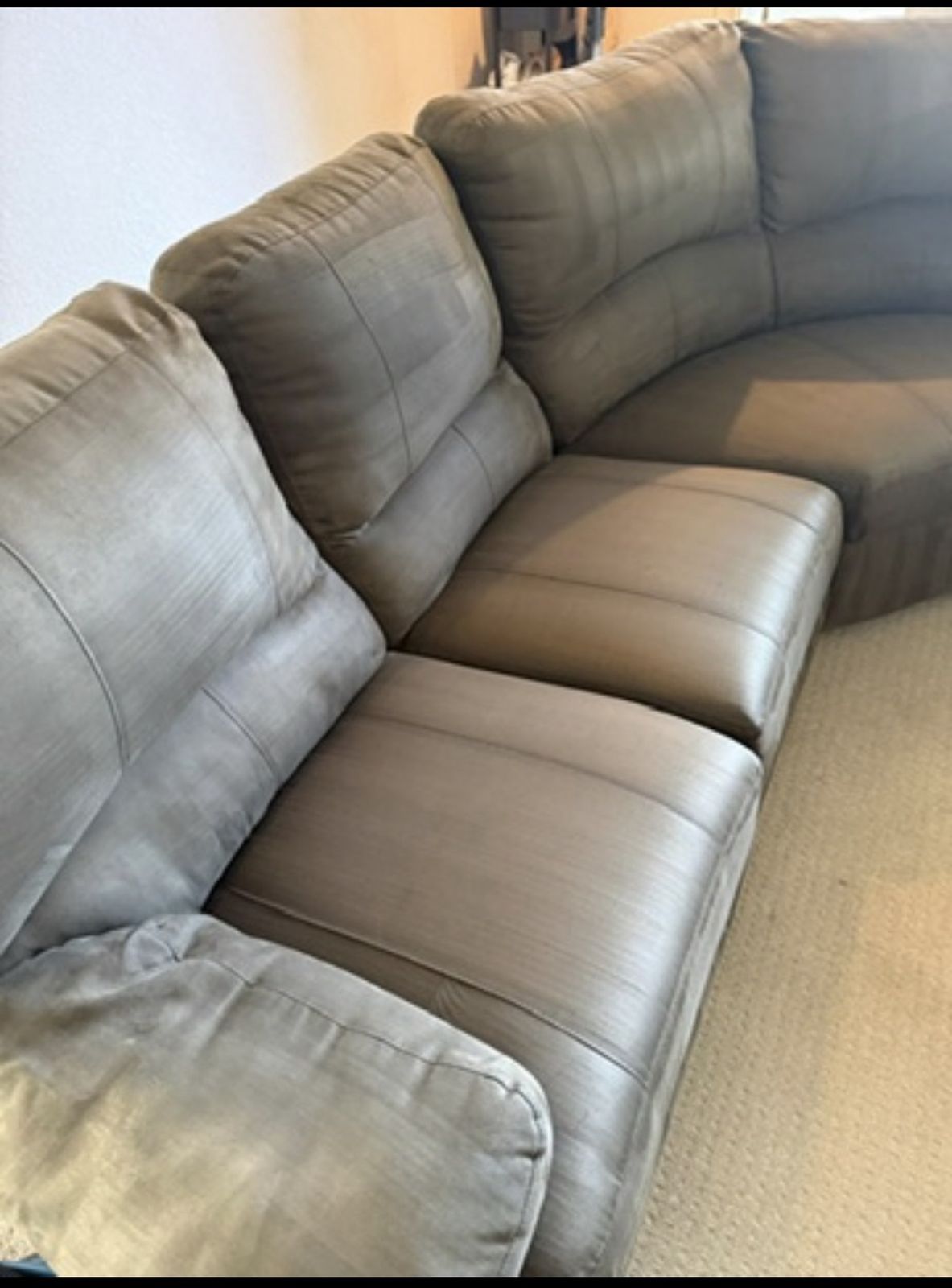 Gray sectional after cleaning
