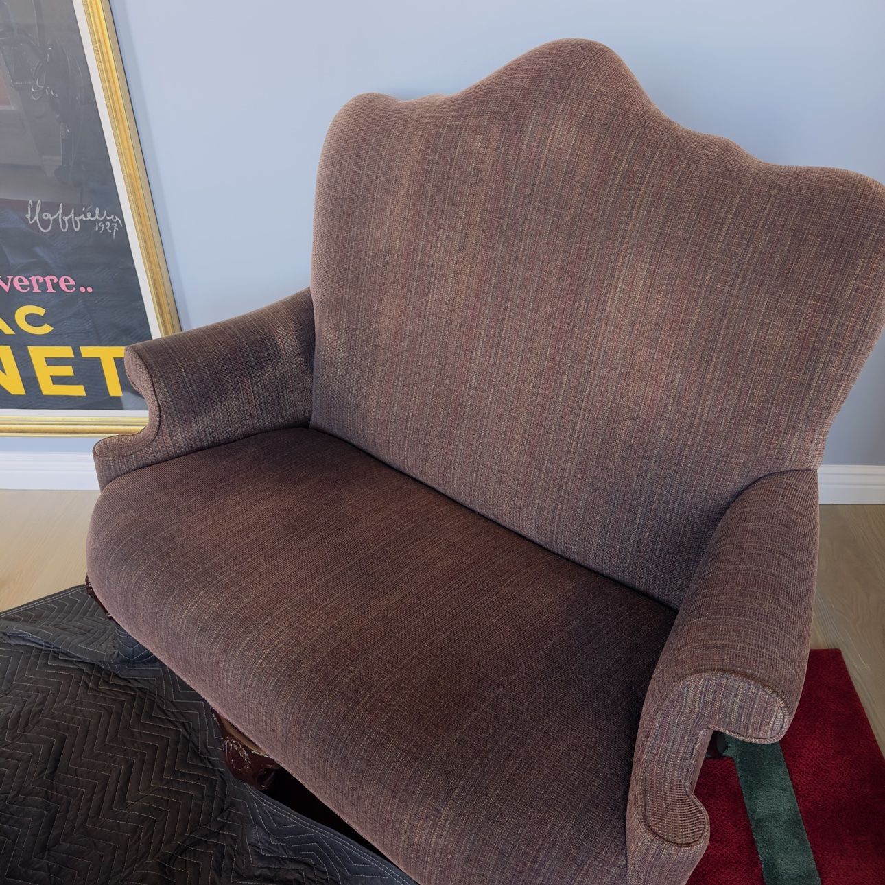 Wingback chair after cleaning