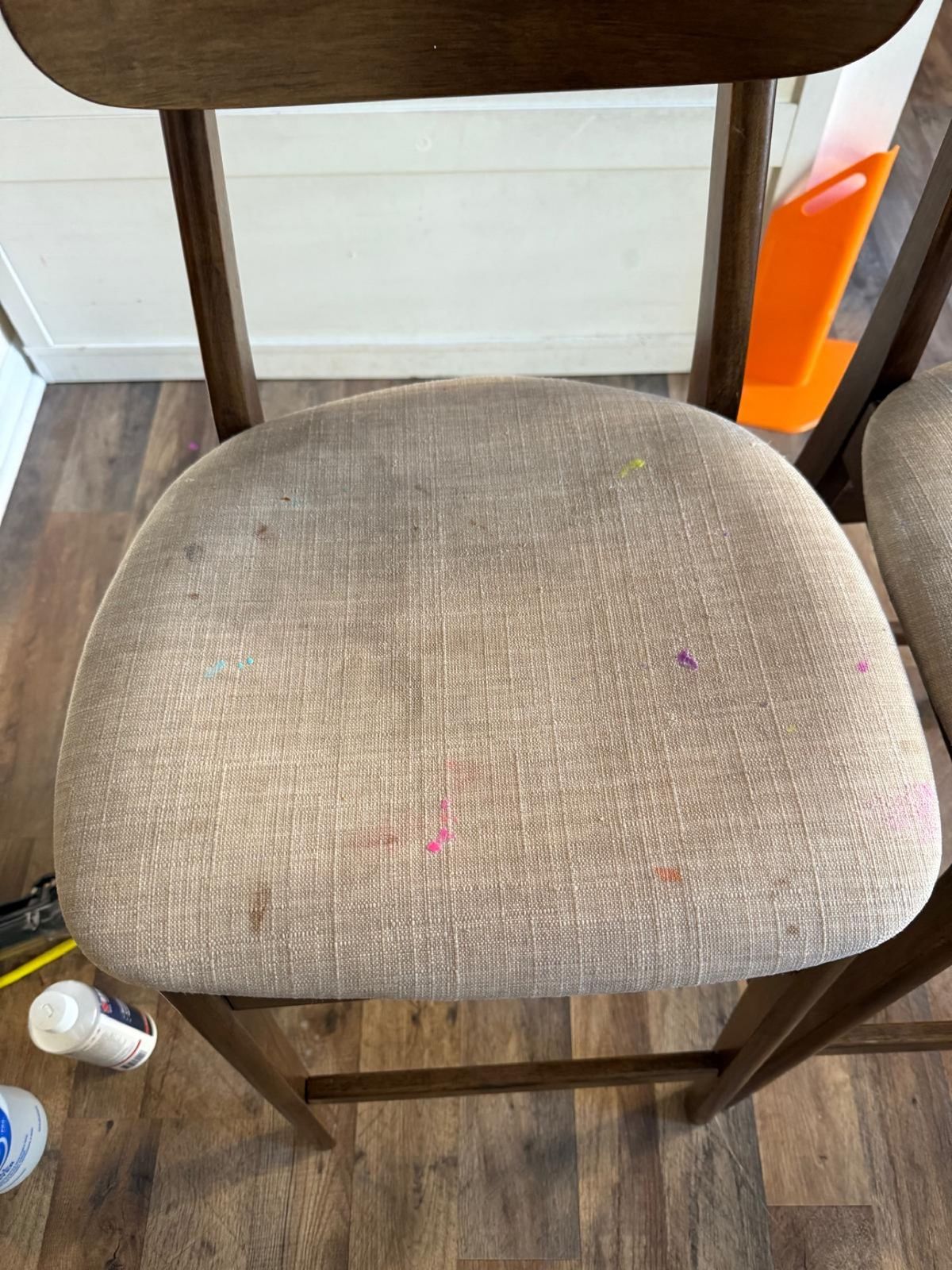 Dining chair before cleaning