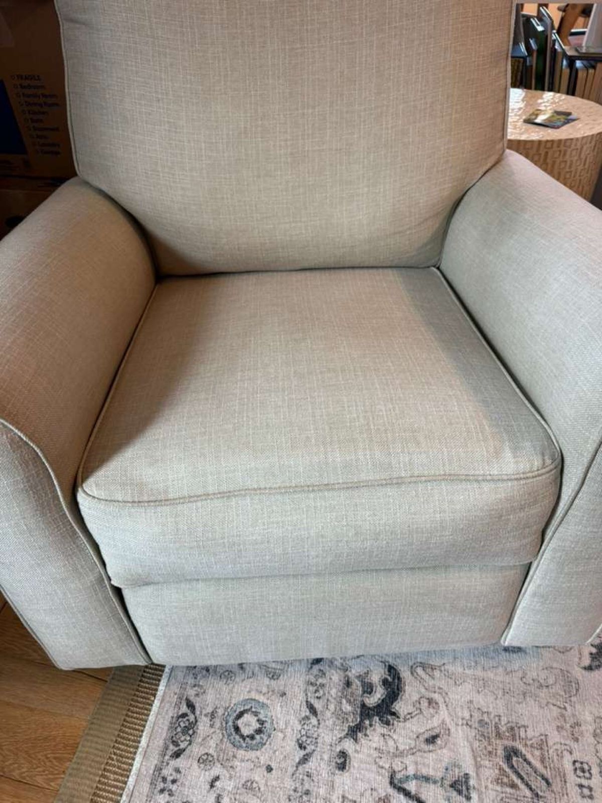Beige armchair after cleaning